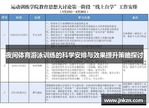 夜间体育游泳训练的科学安排与效果提升策略探讨